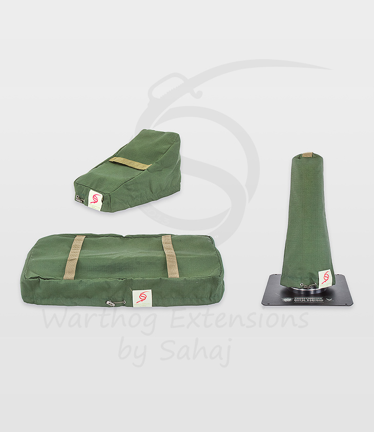 Warthog dust covers by SAHAJ (7,5 cm – 10 cm extended Warthogs Military Green Large Set)